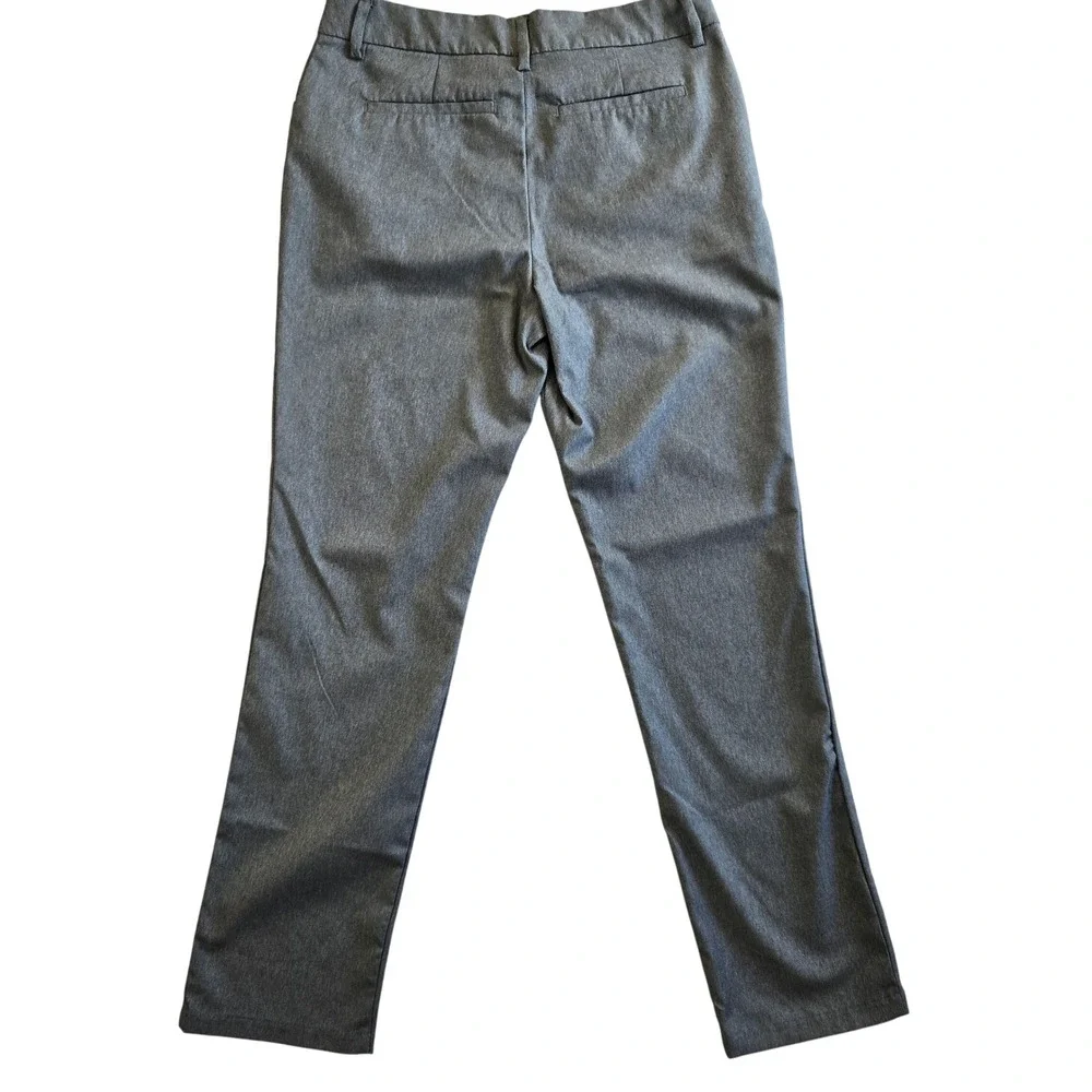 Lee Women's Gray Wrinkle Free Straight Leg Dress‎ Pants Size 8 M Office Travel